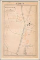 cca 1898 Aquincumi ásatások térrajza, Pallas Nagy Lexikon illusztrációja, paszpartuban, 22x14 cm