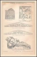 cca 1898 Görög szobrászat III., Pallas Nagy Lexikon illusztrációja, paszpartuban, 23x14 cm