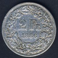 Svájc 1886B 2Fr Ag T:3