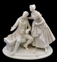 Rosenthal porcelán figura pár, sérült (ülő alak hüvelykujján lepattanással), jelzett, m: 9 cm