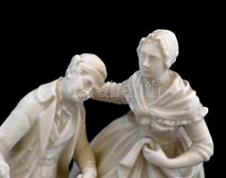 Rosenthal porcelán figura pár, sérült (ülő alak hüvelykujján lepattanással), jelzett, m: 9 cm