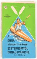 1986 A Duna vízisport-térképe Esztergomtól Dunaújvárosig 1719-1580 fkm-ig, kiadja: Cartographia, 492...