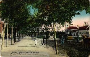 1919 Pécska, Petschka, Pecica; Román-Pécskai részlet, templom, utca. Iritz Frigyes F. kiadása / street view, church (fa)