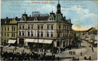1915 Kaposvár, Erzsébet szálloda, piac, Földes Mór üzlete. Fenyves Béla kiadása (EK)