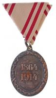 1914. "Vörös Kereszt Bronz Díszérme" zománcozott Br kitüntetés modern mellszalagon T:2 zom...