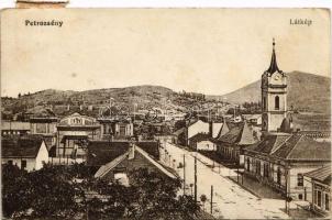 1917 Petrozsény, Petrosani; látkép, templom. Vasúti Levelezőlapárusítás 1138. / general view, church (EK)