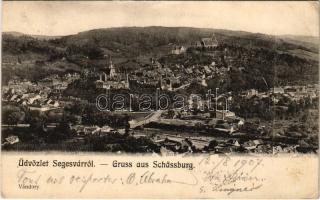 1907 Segesvár, Schässburg, Sighisoara; látkép. Vándory kiadása / general view (EK)