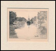 cca 1900 Morelli Gusztáv (1848-1909)-Háry Gyula (1864-1946): Der Sió-kanal, paszpartuban, német nyel...
