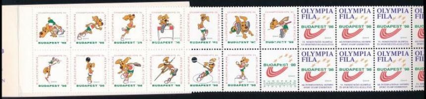 1998 Olympiafila Budapest levélzáró bélyegfüzet, teljes (24 db bélyeggel)