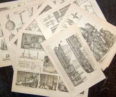 XX. század eleje: 31 db érdekes metszet és nyomat: technika, éptészet