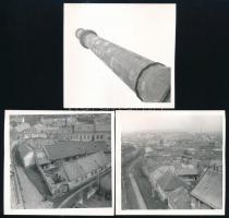 1958 Kilátás az egri minaretből, 3 db fotó, 9×9 cm