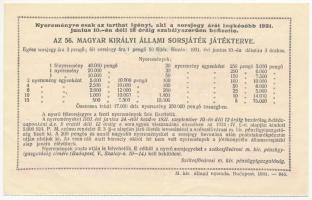 Budapest 1931. "56. Magyar Királyi Állami Sorsjáték" fél-sorsjegye T:II-
Hungary Budapest...