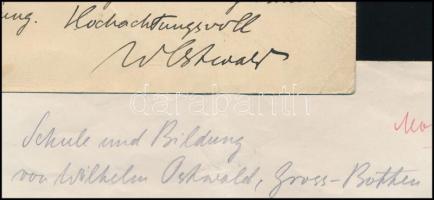 1909 Wilhelm Friedrich Ostwald (1853-1932) Nobel díjas német kémikus, a fizikai kémia úttörője autog...