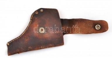 Régi bőr pisztolytok, antant szíjra fűzhető, 9x13 cm