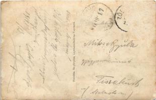 1914 Tátra, Vysoké Tatry; cserkészcsapat csoportképe télen. Hegedűs fényképész / scouts' group ...