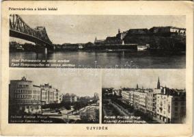 1941 Újvidék, Novi Sad; Pétervárad vára a közúti híddal, Mária királyné útja / Grad Petrovaradin sa novim mostom, Bulevar kraljice Marije / castle, bridge, street view (EK)