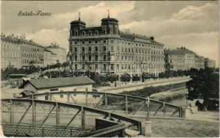 Fiume, Rijeka; Susak / Sussak / utcakép, híd / street view, bridge (Rb)