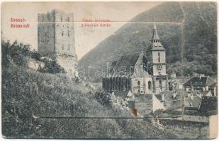1912 Brassó, Kronstadt, Brasov; Fekete templom. Leporello / Schwarzer Kirche / church. leporellocard (szakadás / tear)