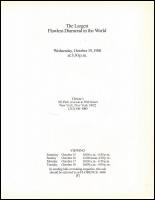 A világ legnagyobb hibátlan gyémántja. Christie's árverési katalógusa, angol nyelven. New York,...
