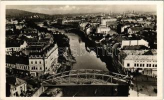 1943 Nagyvárad, Oradea; Köröspart, híd, zsinagóga / Cris riverside, synagogue, bridge