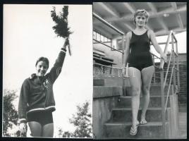 Úszókkal, vízi sportolókkal kapcsolatos 8 db fotó, 12×17 cm