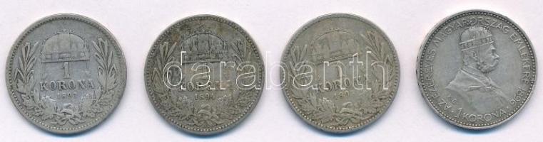 1893KB-1895KB 1K Ag "Ferenc József (3xklf) + 1896. 1K Ag "Millennium" T:2-3
Adamo K5...