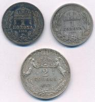 1893KB-1915KB 1K Ag "Ferenc József" (2xklf) + 1912KB 2K Ag "Ferenc József" T:2,2...