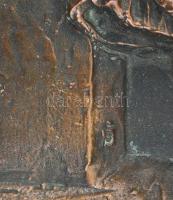 Nagy István János (1938-): Szerelmesek. Bronz fali kép, jelzett, 28x18 cm