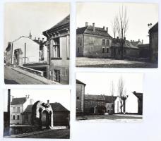 cca 1950-1960 Székesfehérvár, Posgay-ház kőkeretes kapuja, 4 db fotó, 18×24 és 24×30 cm