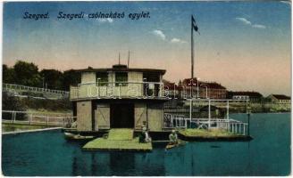1926 Szeged, Szegedi Csónakázó Egylet csónakháza, evezős csónak, sport