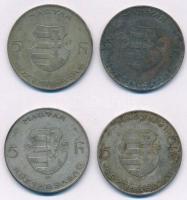 1947. 5Ft Ag "Kossuth" (4x) T:2-,3 patina
Adamo F8.1