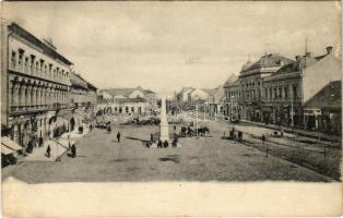 1910 Szolnok, Fő tér, Fehér Adolf, Koppán György, Kenéz üzlete (EK)
