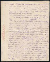 cca 1900 Jókai Mór (1825-1904) szőlőjéről, a szőlő kártevőiről írt kézirata a Pesti Hírlap kedves ol...