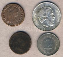 Ausztria/m.vj. 1761K 1Kr + 1790S 1Kr + 1947. 5Ft Ag "Kossuth" + 1951 2Ft T:2,3,3/4 4klf db, mindegyik tanúsítvánnyal!