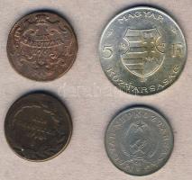 Ausztria/m.vj. 1761K 1Kr + 1790S 1Kr + 1947. 5Ft Ag "Kossuth" + 1951 2Ft T:2,3,3/4 4klf db...