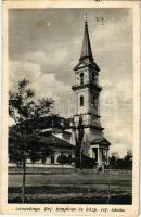 1937 Dévaványa, Református templom és iskola. Demeter István kiadása (EK)