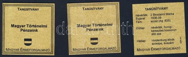 Ausztria 1816. 1Kr + 1908. 1K Ag "Jubileum" + Német 3.Birodalom 1937. 2M Ag "Hindenbu...