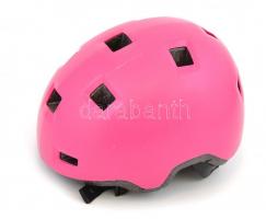 Használt, OXELO B100 gyerek védő sisak görkorcsolyázáshoz, rollerezéshez, gördeszkázáshoz, biciklizéshez. Rózsaszín. Méret: 47-52cm + rózsaszín görkorcsolya 28-31 kislányoknak, kesztyűvel, táskában