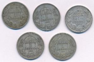 1892-1915. 1K Ag "Ferenc József" (5xklf) T:1-,3
Adamo K5, K5.1