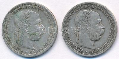 Ausztria 1900-1901. 1K Ag "Ferenc József" (2x) T:2- kis patina Austria 1900-1901. 1 Corona Ag "Franz Joseph" (2x) C:VF small patina Krause KM#2804