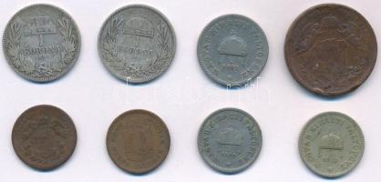1868-1915. 8xklf érmetétel, benne 1893-1895. 1K Ag "Ferenc József" 2xklf T:2-,3