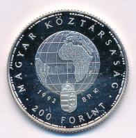 1992. 200Ft Ag "Veszélyeztetett állatvilág - Gólya" T:PP ujjlenyomat Adamo EM126