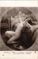 Le Pendentif / Die Halskette / The chain round the neck. Erotic nude art postcard. A. Noyer Salon 1913. 1826. s: E. Tabary