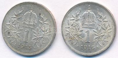 Ausztria 1915-1916. 1K Ag "Ferenc József" (2x) T:1-,2
Austria 1915-1916. 1 Corona Ag &quo...
