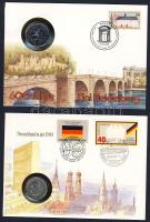 Kis érmés boríték tétel: NDK 1987. 5M "Berlin-Alexanderplatz" + 5M Berlin-Rathaus" T:...