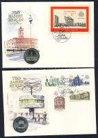 Kis érmés boríték tétel: NDK 1987. 5M "Berlin-Alexanderplatz" + 5M Berlin-Rathaus" T:...