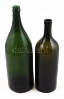 2 db palack, aljukon felirattal: Haggenmacher és Bikszádi víz m: 28,5 és 33,5 cm