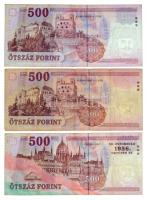 1998. 500Ft + 2006. 500Ft "A forradalom 50. évfordulója" + 2007. 500Ft T:III
