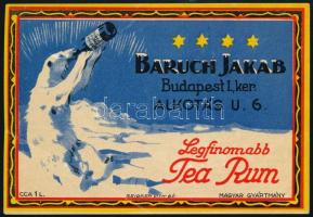 Baruch Jakab Legfinomabb Tea Rum italcímke