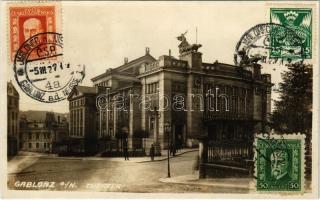 1927 Jablonec nad Nisou, Gablonz an der Neiße; Theater / theatre. TCV card
